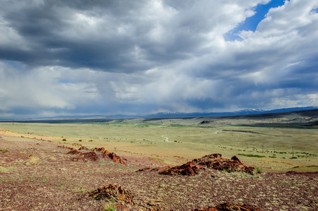 Place of worship for Altai heathens in bright dayの写真素材