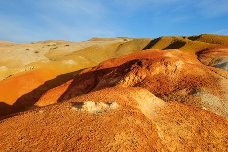 Color soil of mercury deposits in Altai in Chagan-Ouzun placeの写真素材