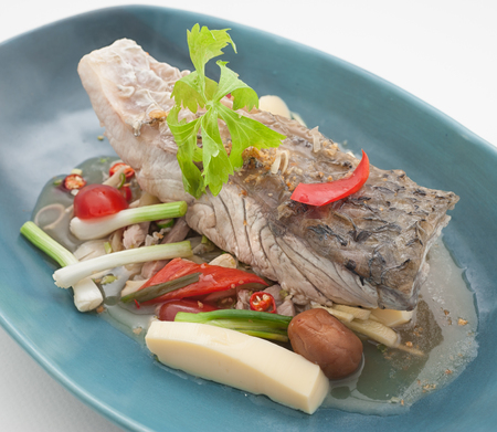 Dishes of Thailand and China international cuisine isolated on whiteの写真素材