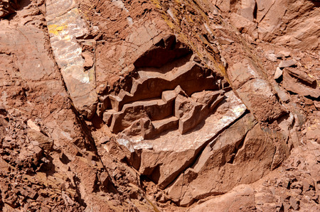 Multicolor soil of mercury occurence in Altai steppe near Kyzyl-Chinの写真素材