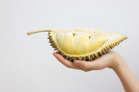 Close up of peeled durianの写真素材