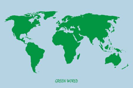 World map in green  on a blue backgroundのイラスト素材