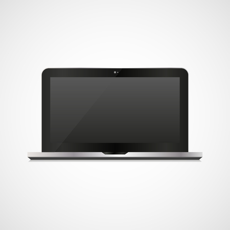 Black  laptop in a realistic style on a white backgroundのイラスト素材