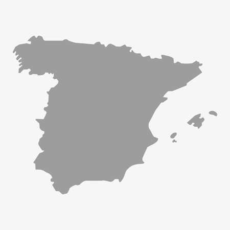 Map  of Spain in gray on a white backgroundのイラスト素材