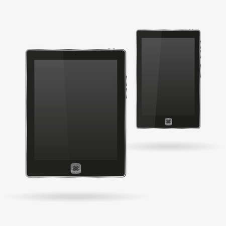 Black  tablet and smartphone in a realistic style on a white backgroundのイラスト素材