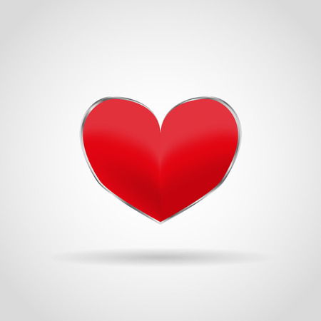 Red  heart in a metal rim on a white backgroundのイラスト素材