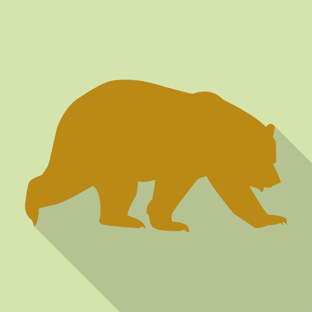 Icon  bear in orange color in a flat design. Vector illustrationのイラスト素材