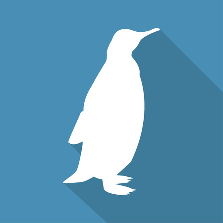 Icon  penguin on a blue background in a flat design. Vector illustrationのイラスト素材