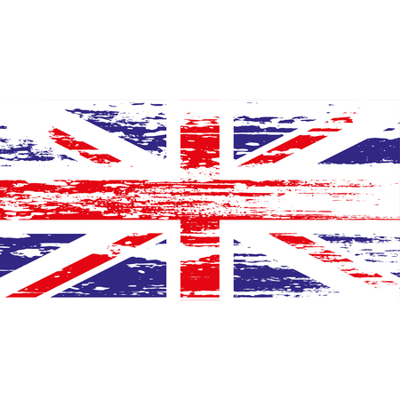 UK  flag with grunge on a white background. Vector illustrationのイラスト素材