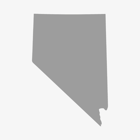 Map  the State of Nevada in gray on a white backgroundのイラスト素材