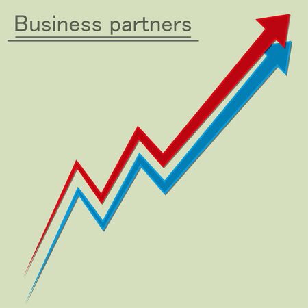Two  winding direction. Business partners. Vector illustrationのイラスト素材