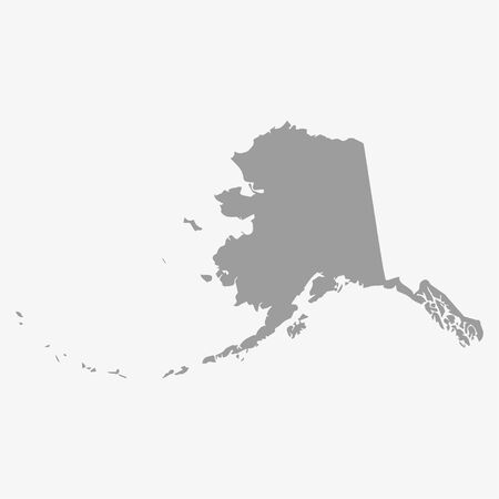 Map  the State of Alaska in gray on a white backgroundのイラスト素材