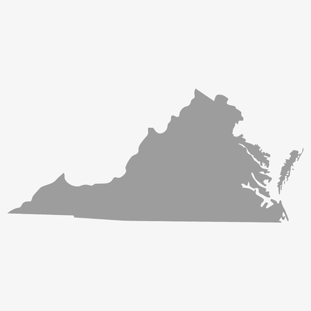 Map  state of Virginia in gray on a white backgroundのイラスト素材