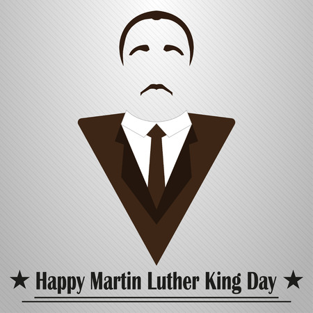 Martin  Luther King Day. Hairstyle, mustache and suitのイラスト素材