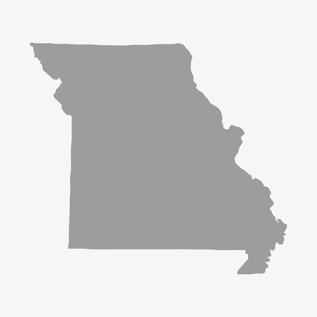 Map  the State of Missouri in gray on a white backgroundのイラスト素材
