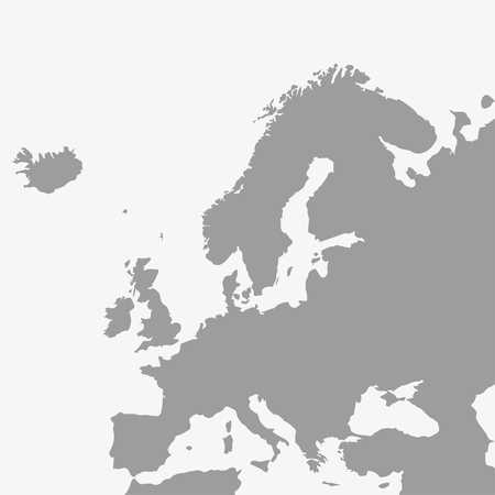 Map  of Europe in gray on a white backgroundのイラスト素材