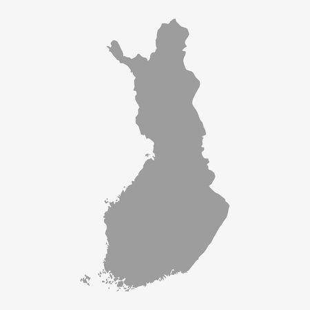 Map  of Finland in gray on a white backgroundのイラスト素材