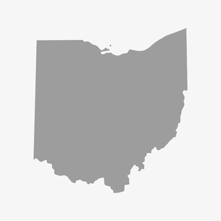 Map  the State of Ohio in gray on a white backgroundのイラスト素材