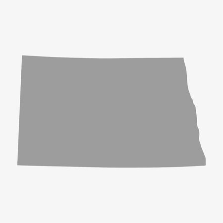 Map  of North Dakota State in gray on a white backgroundのイラスト素材
