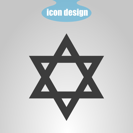 Star  of David on a gray background. Vector illustration. Judaism signのイラスト素材