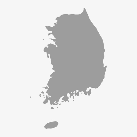 Map  of South Korea in gray on a white backgroundのイラスト素材