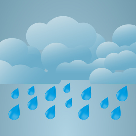 Illustration  of weather conditions. Heavy rainのイラスト素材