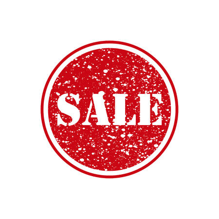 Sale. Red  stamp with grunge. Vector illustrationのイラスト素材