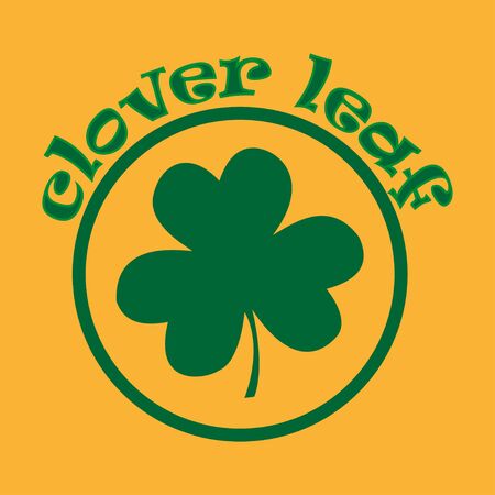 Clover  icon on an orange background. Vector illustrationのイラスト素材