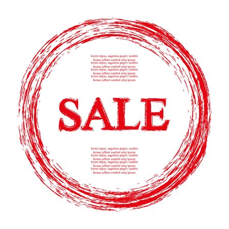 Banner  sale. The inscription in red round frameのイラスト素材