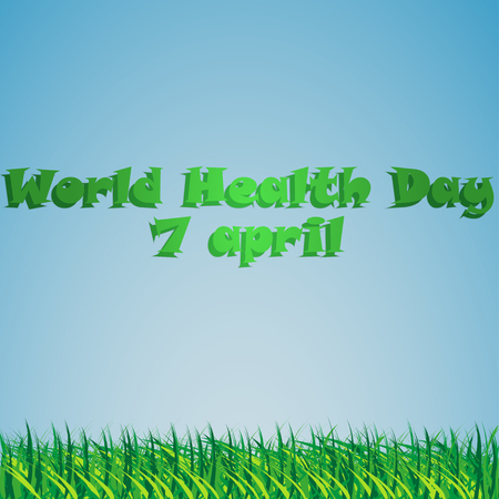 World  Health Day on 7 April. Grass against the skyのイラスト素材