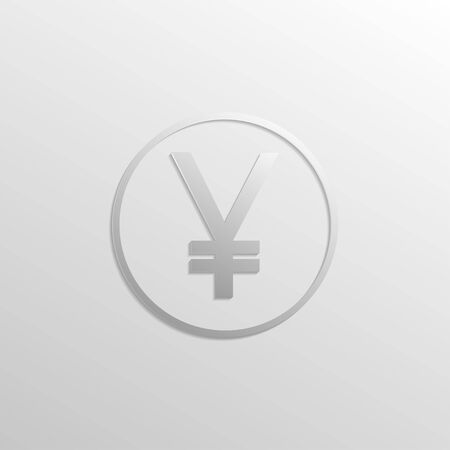 Yen  icon with gradients and shadows. Vector illustrationのイラスト素材