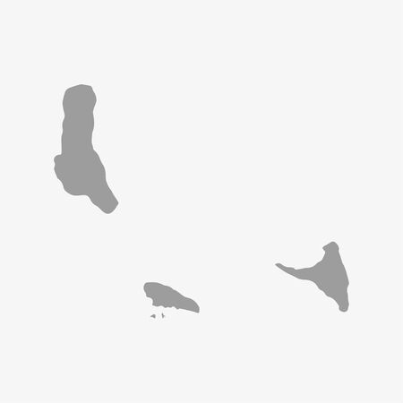 Comoros  map in gray on a white backgroundのイラスト素材