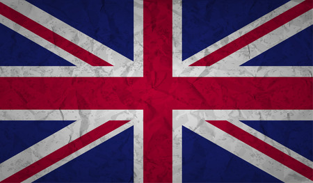UK  flag with the effect of crumpled paper and grungeのイラスト素材
