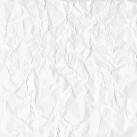 Texture  of crumpled paper in white. Vector illustrationのイラスト素材
