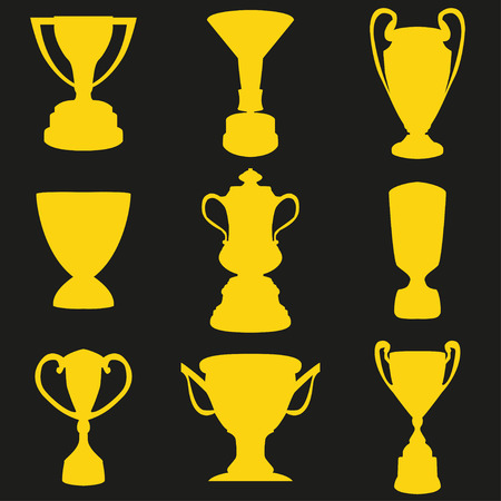 Set  of silhouette of the Champions Cup. Icon vector illustrationのイラスト素材