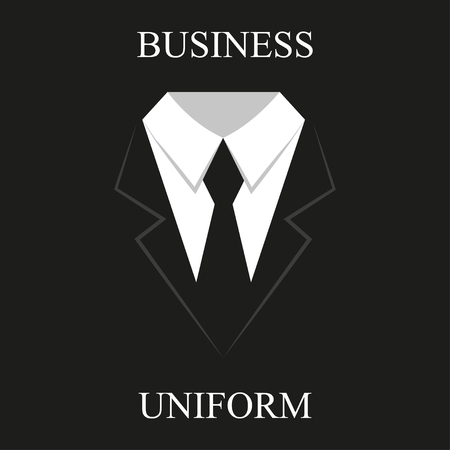 Black  suit, business uniforms in flat designのイラスト素材