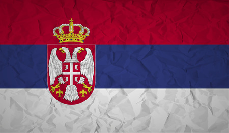Flag  of Serbia with the effect of crumpled paperのイラスト素材