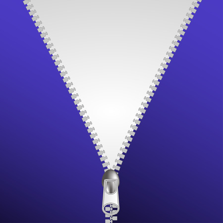 Zip  closure over white and blue background vector illustrationのイラスト素材