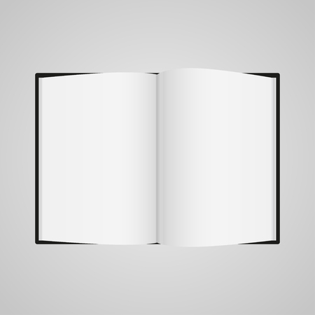 Black  boock blank page template for design layout. Vector illustration on gray backgroundのイラスト素材