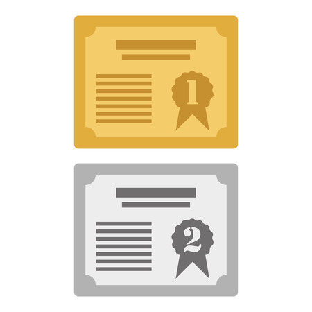 Two  prize certificates for 1st and 2ndのイラスト素材