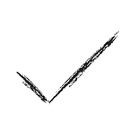 Black  icon checkmark drawn with charcoal. Vector illustrationのイラスト素材