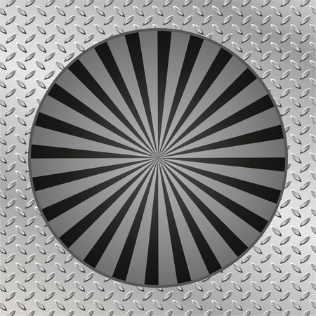 Metal  texture plate. Sunburst retro black in vintage styleのイラスト素材