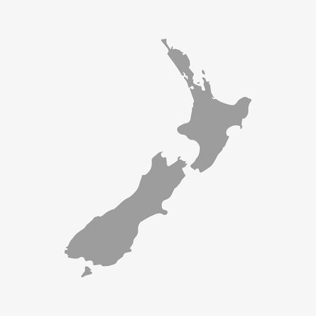 Map  of New Zealand in gray on a white backgroundのイラスト素材