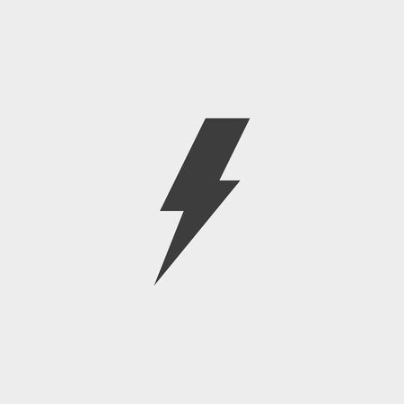 Lightning  icon in black color. Vector illustrationのイラスト素材