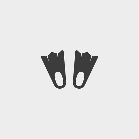 Flippers Icon in a flat design in black color.のイラスト素材