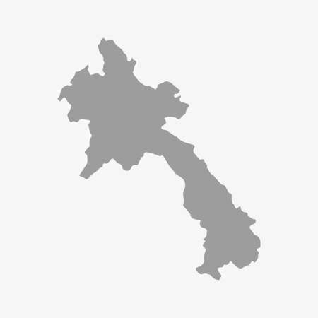 Laos  map in gray on a white backgroundのイラスト素材
