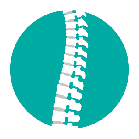 Flat spine icon for orthopedic therapy, diagnostic center.のイラスト素材