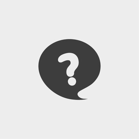 Question icon in a flat design in black color.のイラスト素材