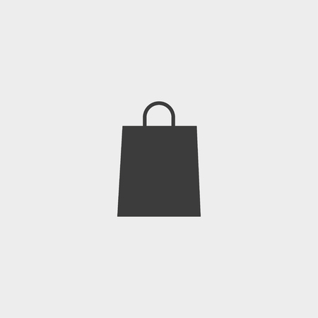 shopping bag icon in a flat design in black color.のイラスト素材