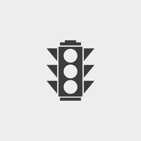 traffic light Icon in a flat design in black color. Vector illustration eps10のイラスト素材